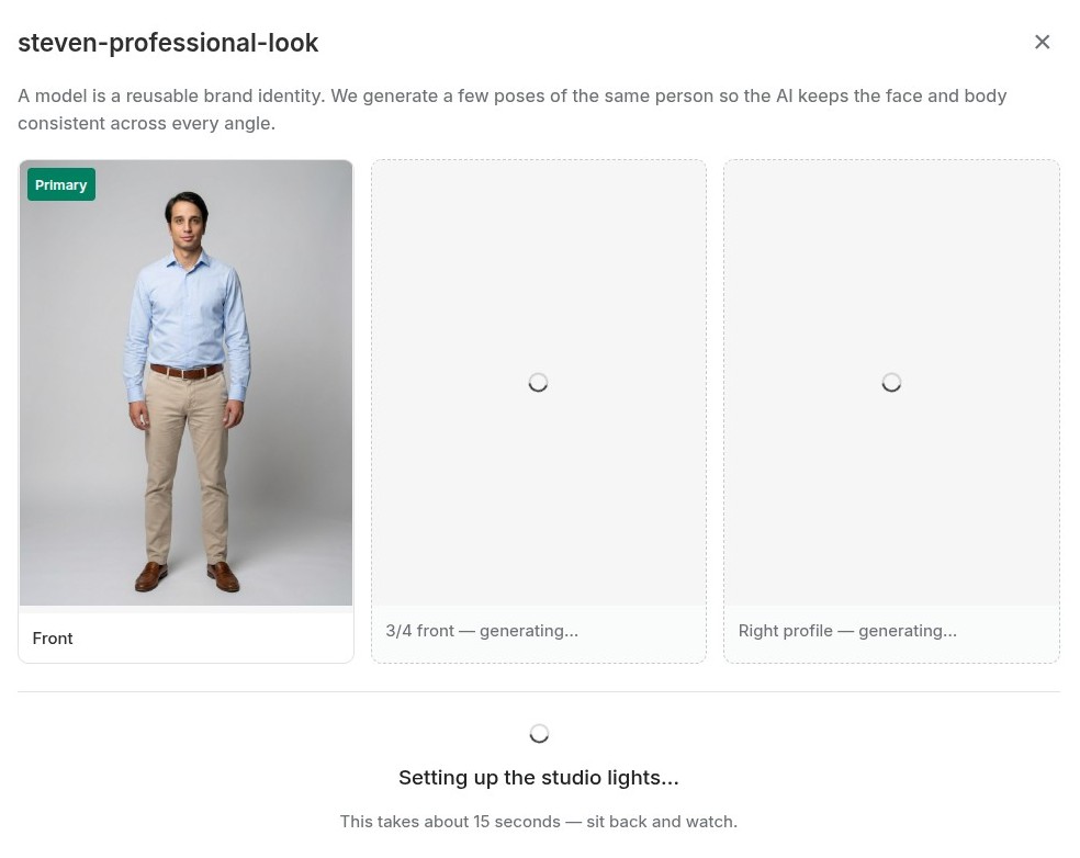 The pose pack generating, moments earlier