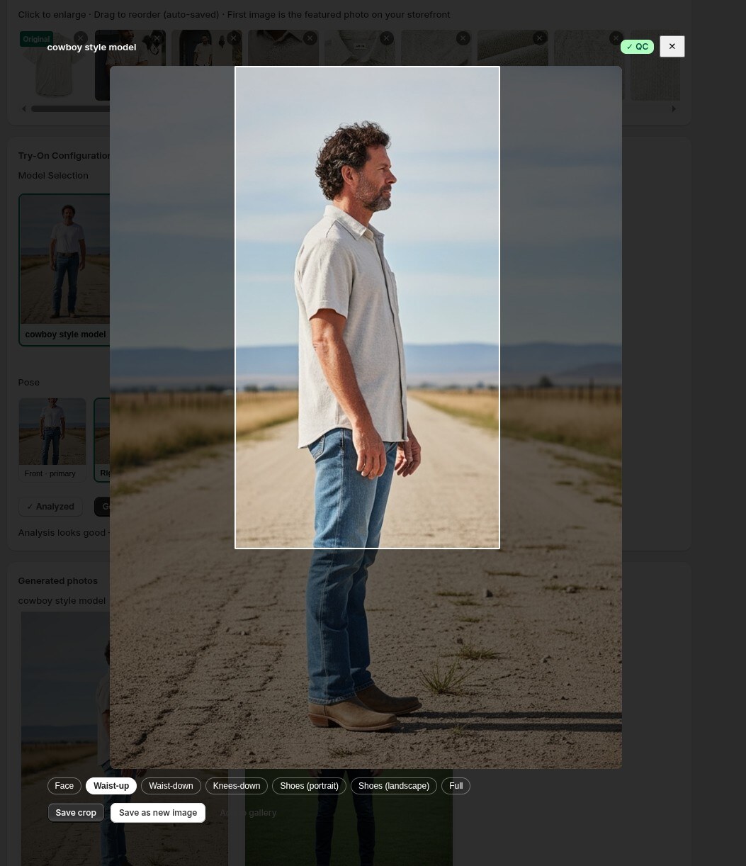 Review a result and use the smart crops before publishing